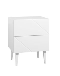 Hiipakka Vilja yöpöytä 50cm kahdella laatikolla, valkoinen ja musta