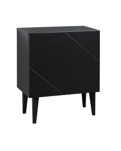 Hiipakka yöpöytä 50cm yhdellä ovella, valkoinen ja musta