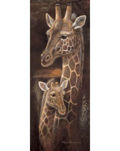 Canvastaulu 20x50cm, Kirahvi ja pentu