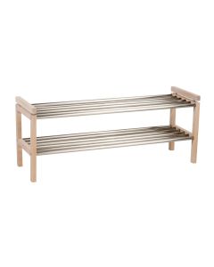 Rowico Confetti-kenkähylly metalliyksityiskohdin, valkopesty tammi