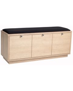 Rowico Confetti istuinpenkki 3, valkopesty/ musta kangas