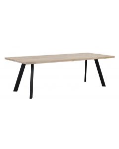 Rowico Fred ruokapöytä, valkopesty tammi/musta