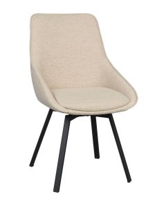 Rowico Alison tuoli vaalea beige, mustat metallijalat