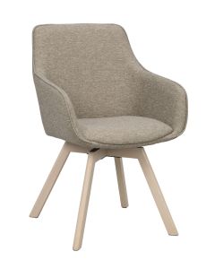 Rowico Alison nojatuoli tumma beige, valkopestyt tammijalat