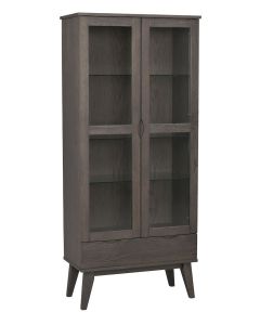 Rowico Filippa korkea vitriini, tummanruskea tammi