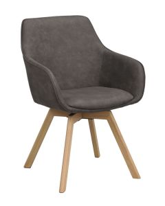 Rowico Alison nojatuoli, tummanharmaa/tammi