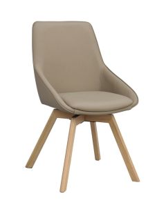 Rowico Alison ruokapöydän tuoli, beige nahka / tammi