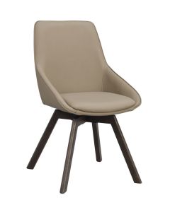Rowico Alison ruokapöydän tuoli, beige nahka / ruskea tammi
