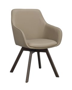 Rowico Alison nojatuoli, beige nahka/ruskea tammi