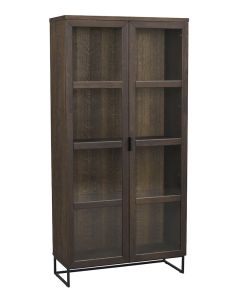 Rowico Everett vitriini 195cm, ruskea tammi