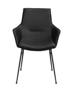 Rowico Lowell tuoli käsinojilla, suorilla jaloilla, musta