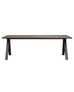 Rowico Carradale ruokapöytä V-jalalla, ruskea tammi/musta