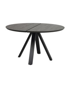 Rowico Carradale pyöreä ruokapöytä Ø130 musta tammi, V-jalalla