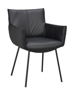 Rowico Hinckley käsinojatuoli, musta nahka