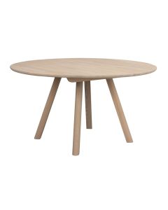 Rowico Clapperton ruokapöytä pyöreä 140cm, valkopesty tammi