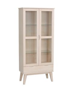 Rowico Filippa korkea vitriini, valkopesty tammi