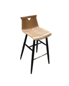 Puulon 1960-baarituoli, tammi luonnonväri/musta