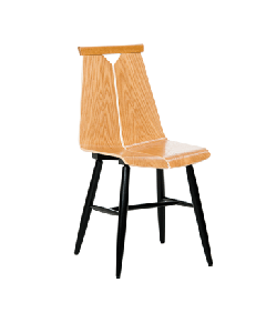 Puulon 1960-tuoli, tammi luonnonväri/musta