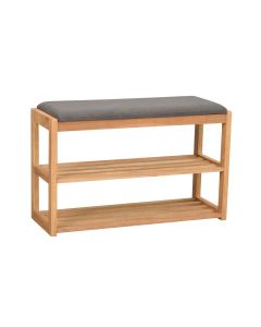 Rowico Confetti kenkäteline istuimella, öljytty tammi/harmaa