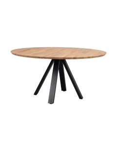 Rowico Carradale pyöreä ruokapöytä Ø150 V-jalalla, tammi/musta