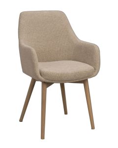 Rowico Denley käsinojatuoli, beige/valkopesty tammi