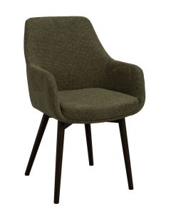 Rowico Denley käsinojatuoli, tummanvihreä/ruskea tammi