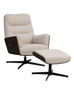 Rowico Broderick nojatuoli ja rahi, beige/ruskea