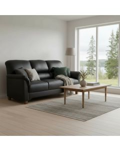 Unico Colibri 3-istuttava nahkasohva, musta