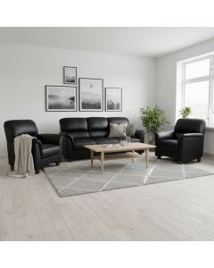 Unico Colibri 3+1+1 nahkakalusto, musta