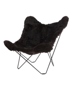 Cuero Lepakkotuoli Iceland Mariposa, Black Shorn