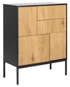 Seaford lipasto 1 tammi-musta 80x40x103 cm