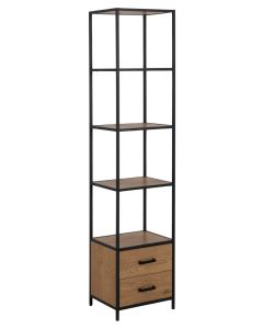 Seaford avohylly laatikoilla tammi-musta 42x35x185 cm