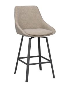 Rowico Alison baarijakkara tumma beige, mustat metallijalat