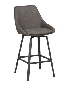 Rowico Alison baarijakkara tumman harmaa, mustat metallijalat