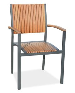 Andorra terassituoli, harmaa/puu