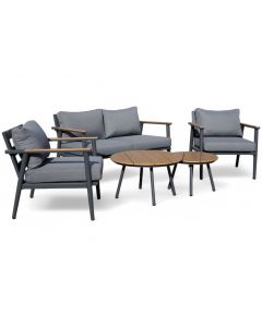 Ateena 2+1+1 sohvaryhmä ulos, harmaa