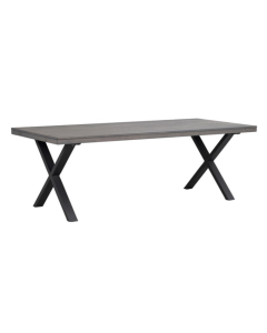 Rowico Brooklyn ruokapöytä 220x95cm, savutammi/musta X-jalat