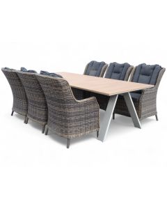 Cannes terassipöytä 250 cm + Osborne tuolit, eri värejä