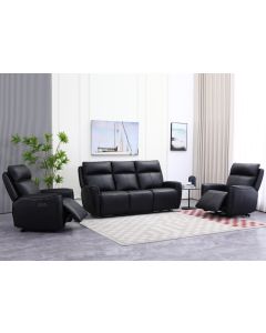 Champion 3+1+1 sohvakalusto mekanismeilla, musta nahka