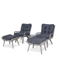 Cuba nojatuolisetti kahdelle ulkokäyttöön, polyrottinki