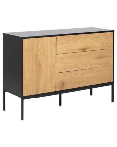 Seaford senkki 2 tammi-musta 120x40x82cm