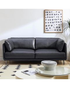 Dublin 3-ist nahkasohva, musta