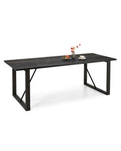 Edna ruokapöytä 220x90cm musta, puujalat