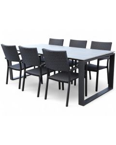 Edward terassipöytä + 6 Samba tuolia ulos