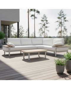 Elba kulmasohvasetti ulkokäyttöön vaalea