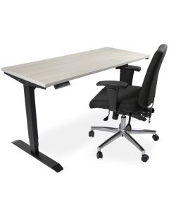 Hiipakka Ergo sähköpöytä mustalla jalalla