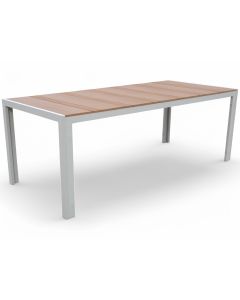 Erika terassipöytä 205x90, valkoinen/puu