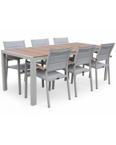 Erika terassipöytä + 6 Tango tuolia, valkoinen