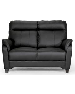 Unico Flamingo 2-istuttava nahkasohva, musta