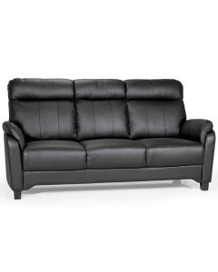 Unico Flamingo 3-istuttava nahkasohva, musta